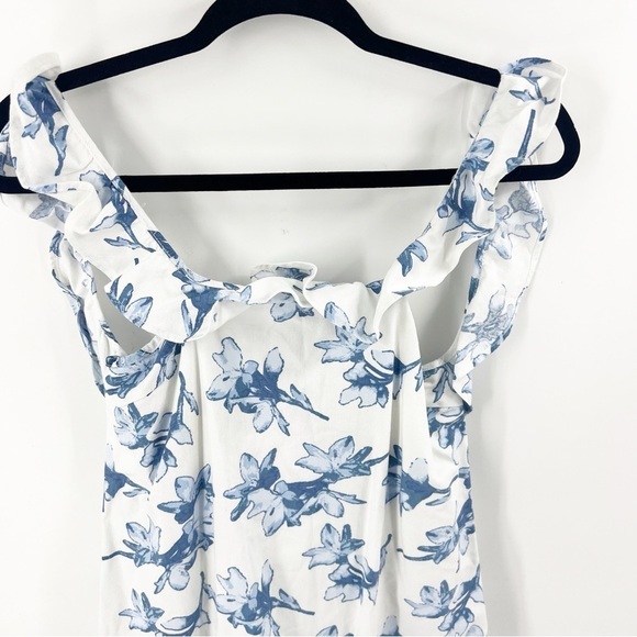 ✅ J.O.A FLORAL DRESS BLUE/WHITE MINI DRESS SIZE SMALL - Picture 5 of 7